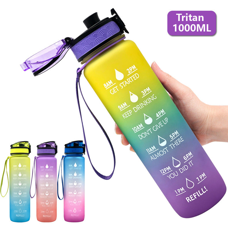Tritan water bottle in blue-pink gradient
