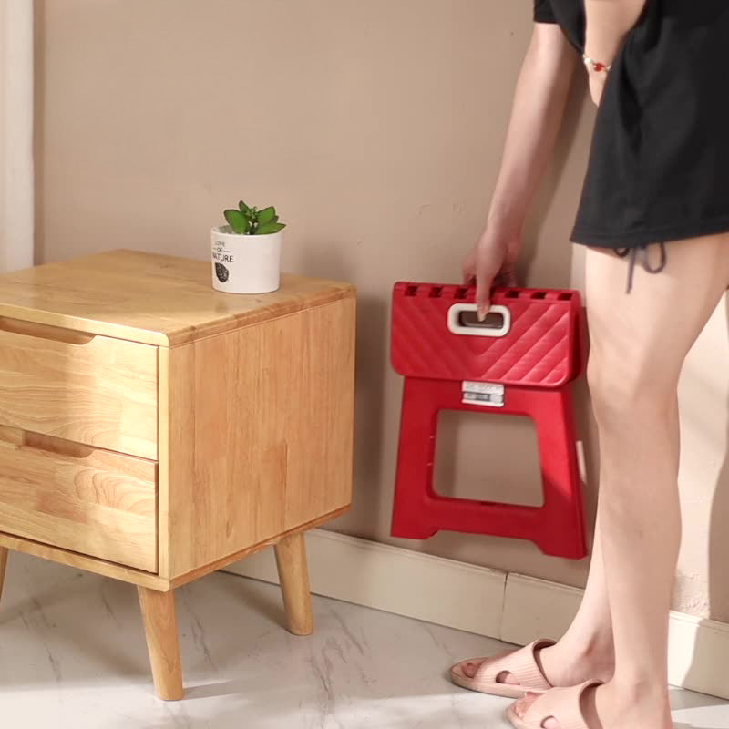 Folding stool open and folded