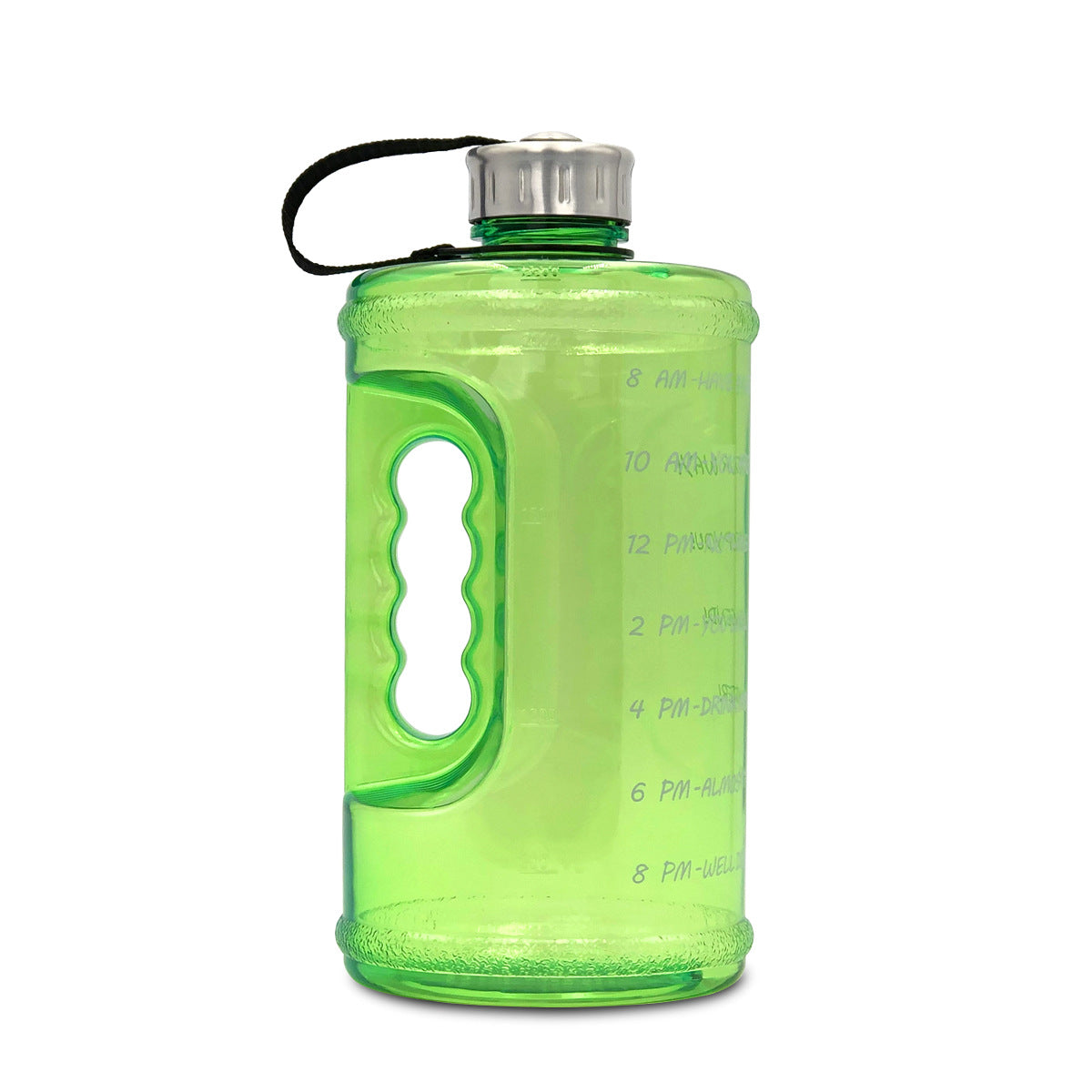 Flip-top lid on the gym water bottle