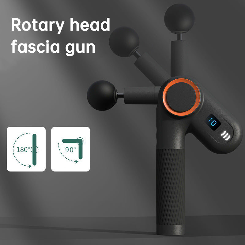 Massage gun used on the shoulder