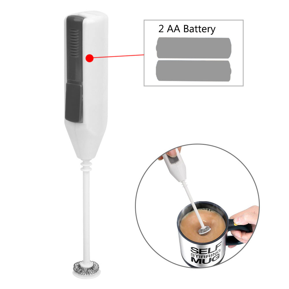Milk frother creating foam in a coffee