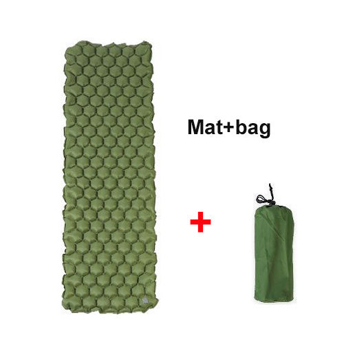 Camping sleeping mat with carry bag and repair patch