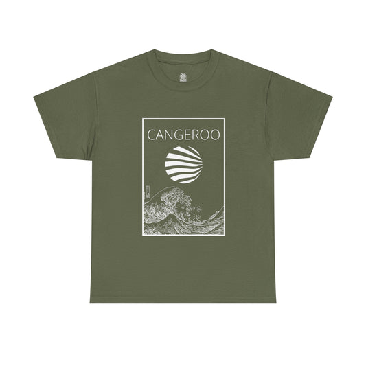 Cangeroo Graphic Unisex Heavy Cotton Tee - Vintage Wave Design