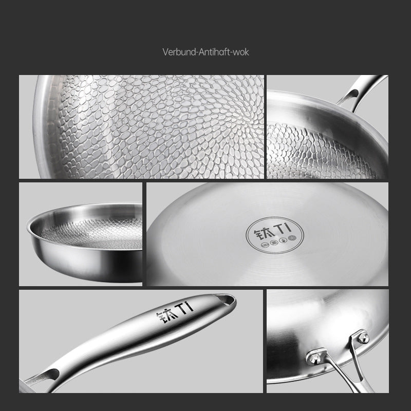Titanium frying pan on an induction hob