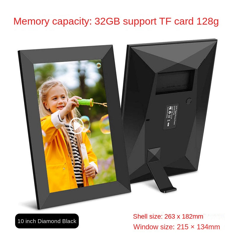 10-inch WiFi photo frame showing a slideshow