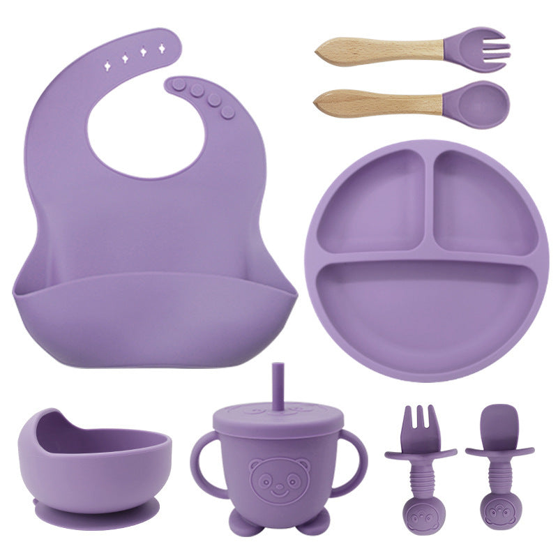Silicone baby bib with catch pocket