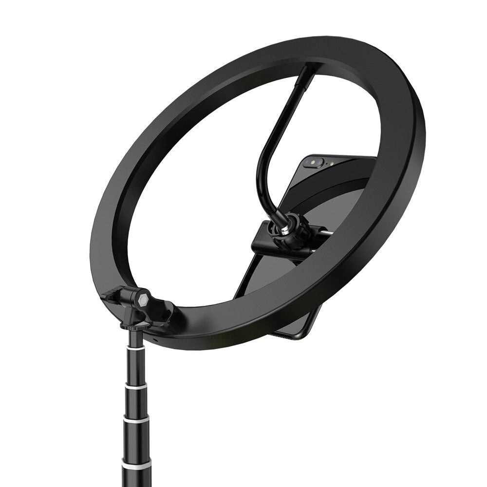Adjustable ring light stand at full height
