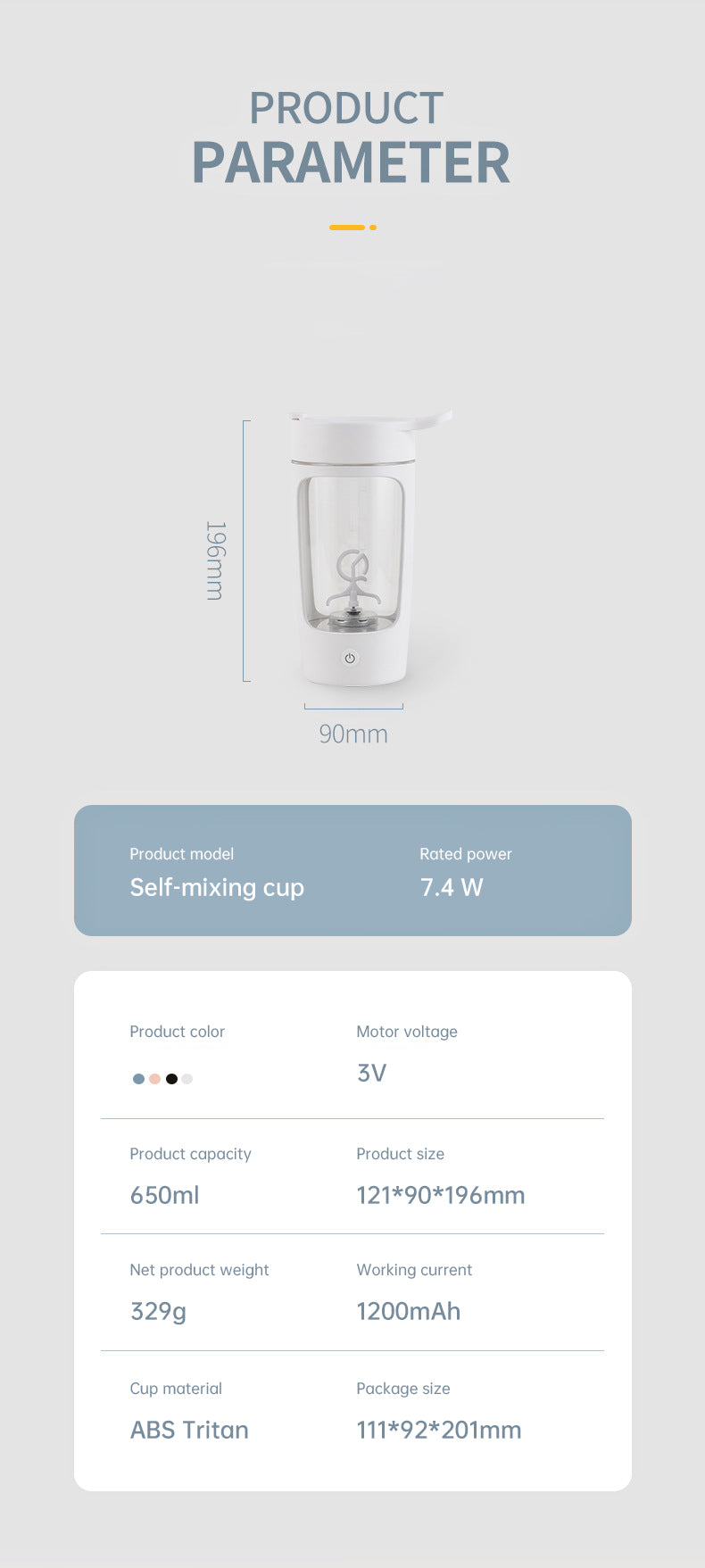 One-touch button on the blender bottle