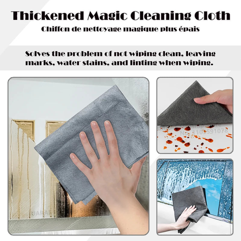 Microfibre cloth polishing a window