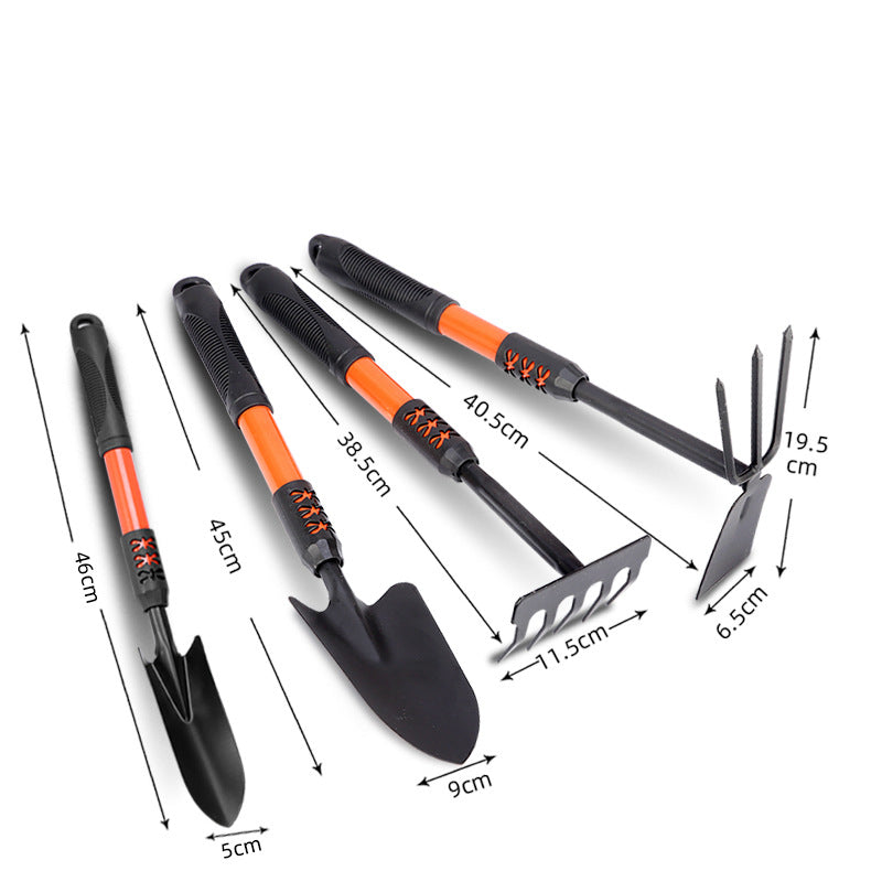 Garden shovel set tools laid out