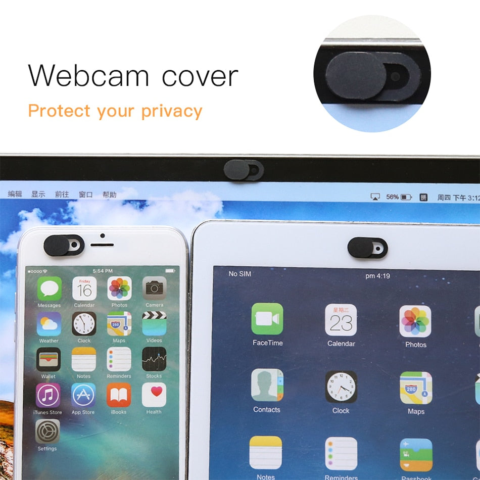 Webcam cover slid over a laptop camera