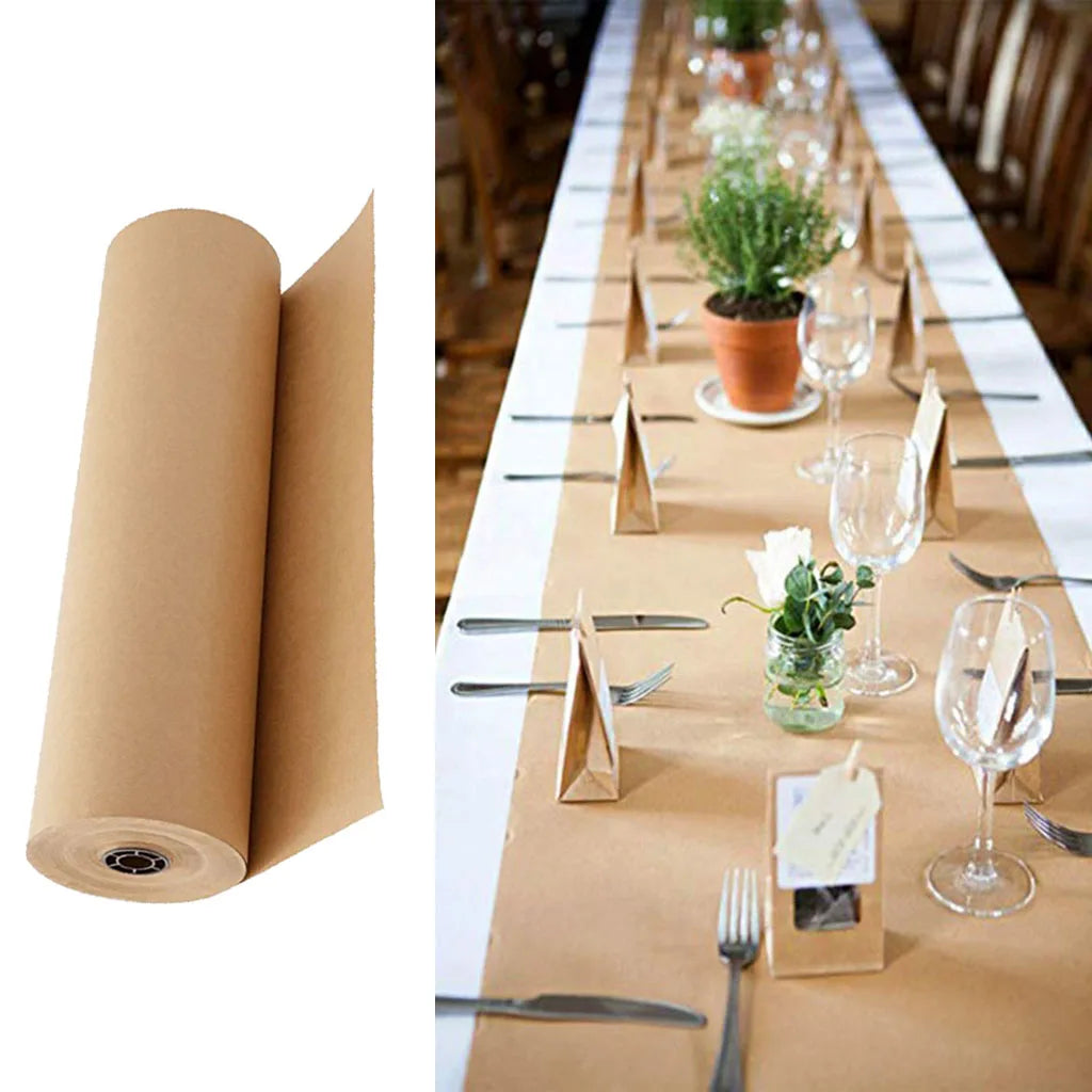 Kraft paper roll being unrolled