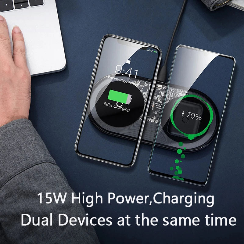 Phone charging on the wireless pad