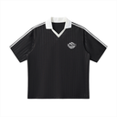 Mens Striped Football Jersey Short Sleeve Sports Top S M L XL