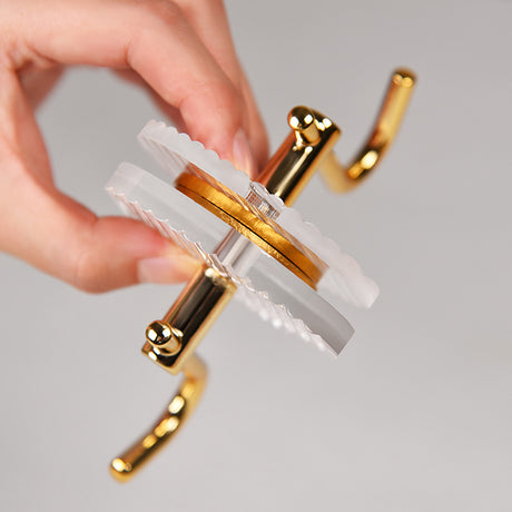 Close-up of the brushed metal coat hook