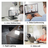 Fill light clipped to a laptop for a call