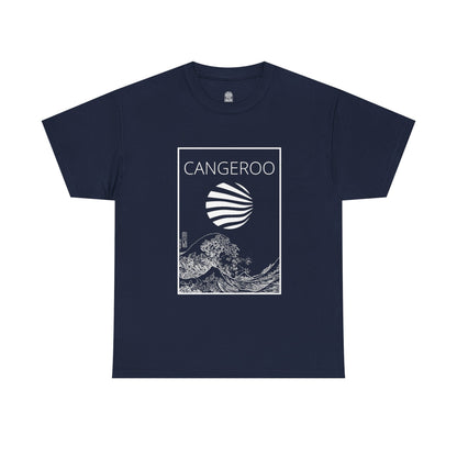 Cangeroo Graphic Unisex Heavy Cotton Tee - Vintage Wave Design