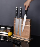 Magnetic knife block in wood finish