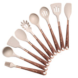 Silicone spatula being used in a non-stick pan