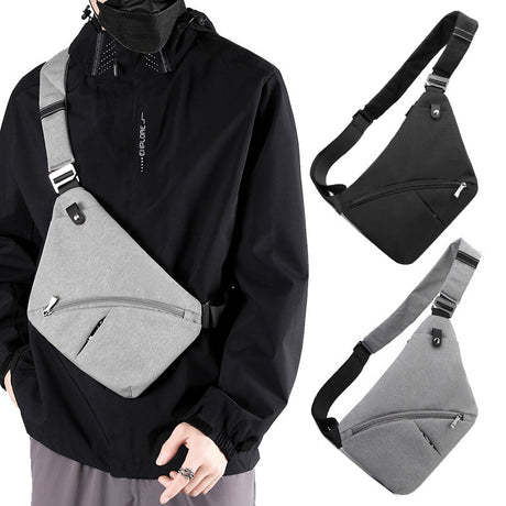 Man wearing the anti-theft crossbody bag