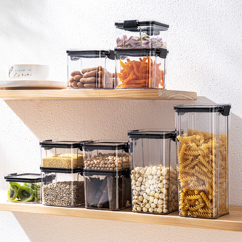 Storage jars lined up in a pantry
