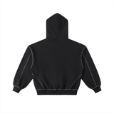 Mens Contrast Stitch Zip Up Hoodie Casual Streetwear S M L XL