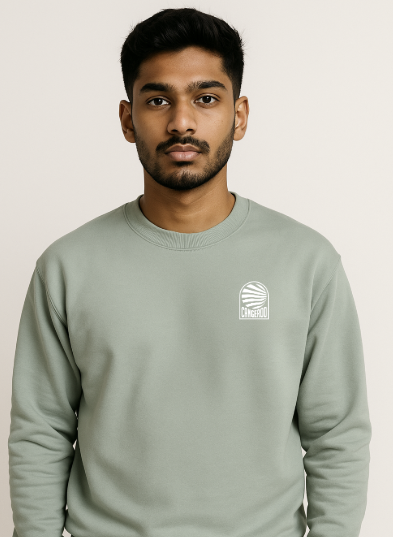 Mint Minimal Crest Crewneck