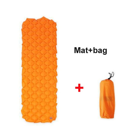 Inflatable sleeping pad showing surface texture