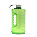 Flip-top lid on the gym water bottle