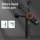 Massage gun used on the shoulder