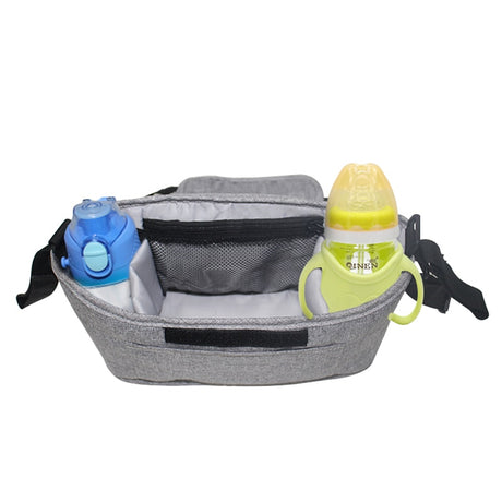 Stroller organiser attached to a pushchair