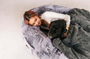 Human-sized dog bed in grey