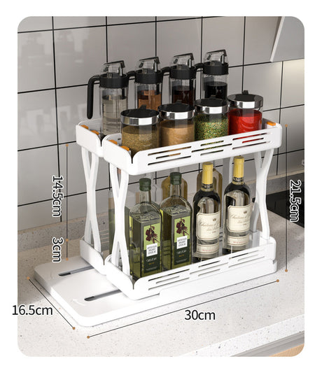 Spice rack organiser on a worktop