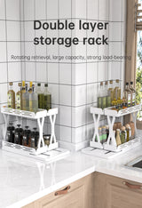 Rotating spice rack keeping a cabinet tidy