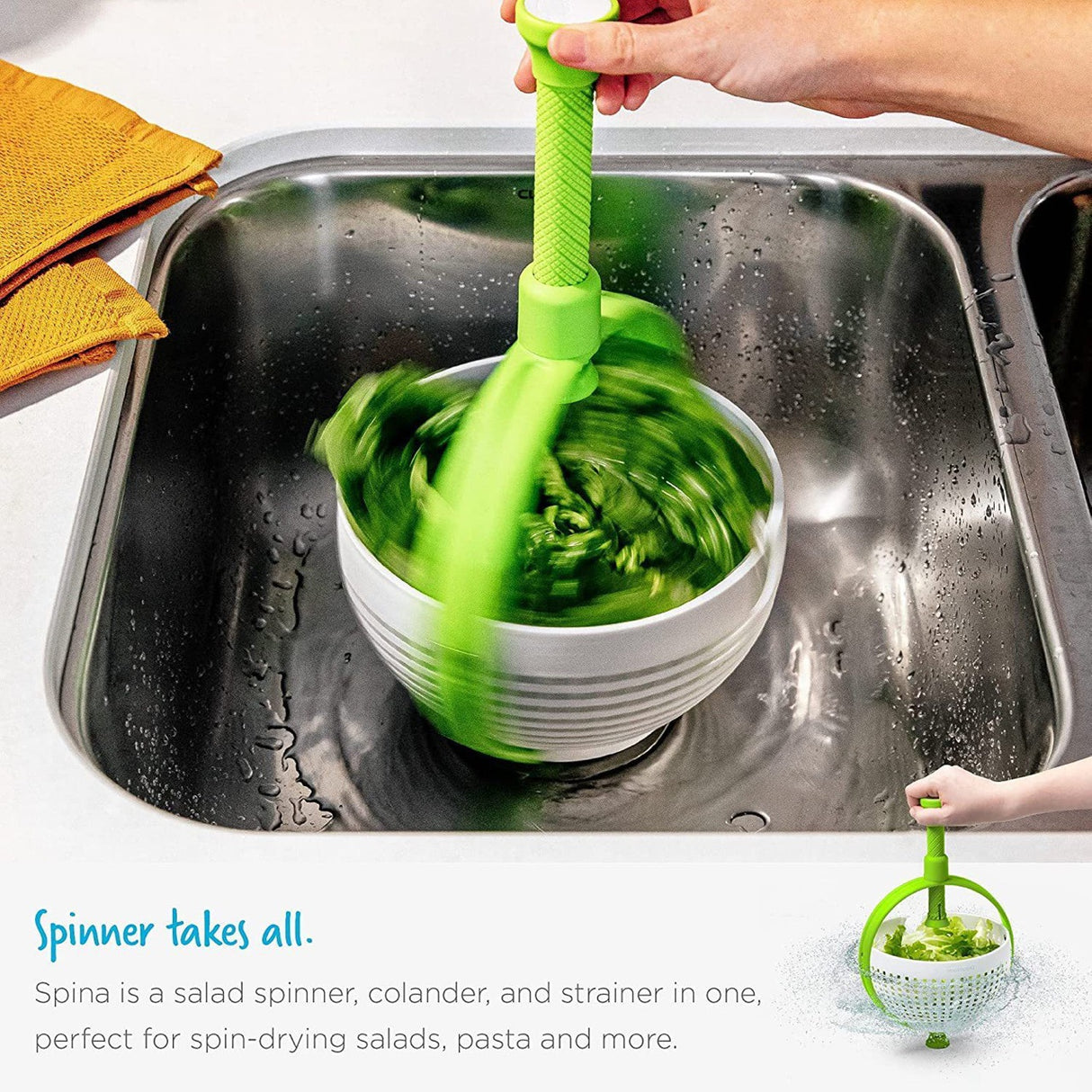 Press-down lid of the salad spinner