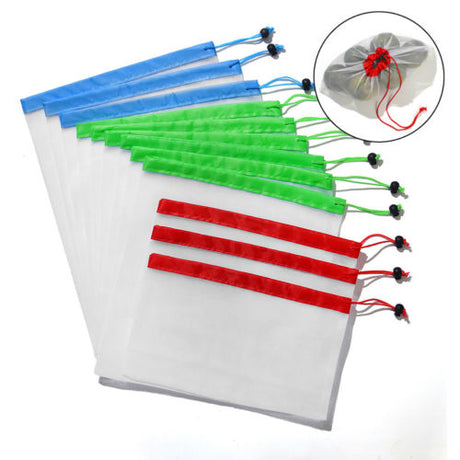 Mesh produce bags in mixed sizes