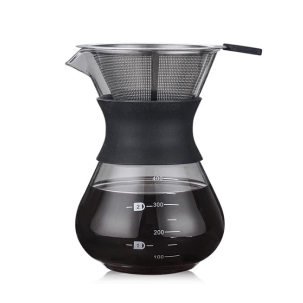 Pour-over dripper brewing coffee over a mug
