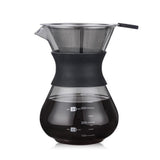 Pour-over dripper brewing coffee over a mug