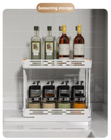 Spice jars arranged on the rotating rack