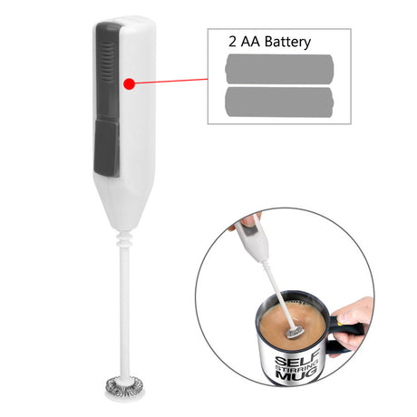 Milk frother creating foam in a coffee
