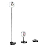 Ring light with phone mounted for filming