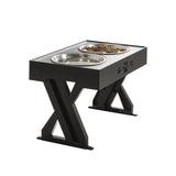 Folding pet bowl in black and grey