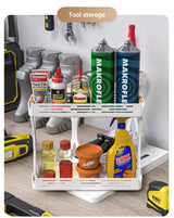 Spice rack installed under a shelf