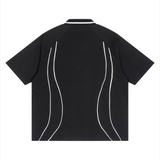 Mens Piping Detail Polo Shirt Short Sleeve Smart Casual S M L XL