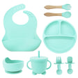 8-piece silicone baby feeding set