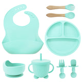 8-piece silicone baby feeding set