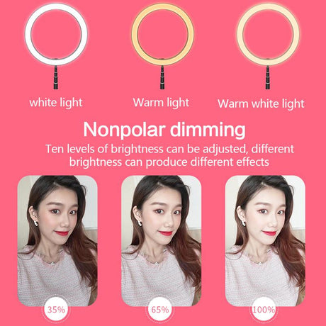 Foldable LED ring light with stand