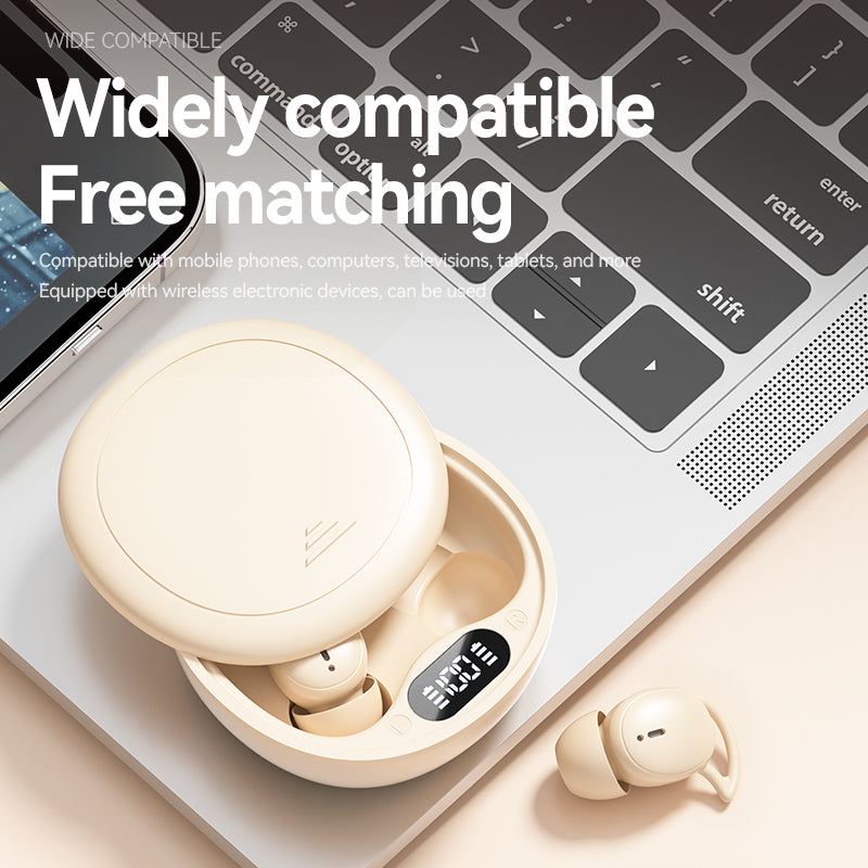 Earbuds resting in the open charging case