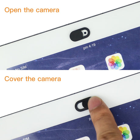 Webcam privacy cover in black