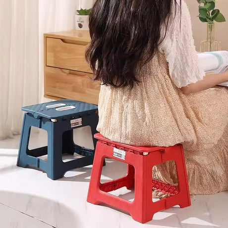 Folding stool at a campsite